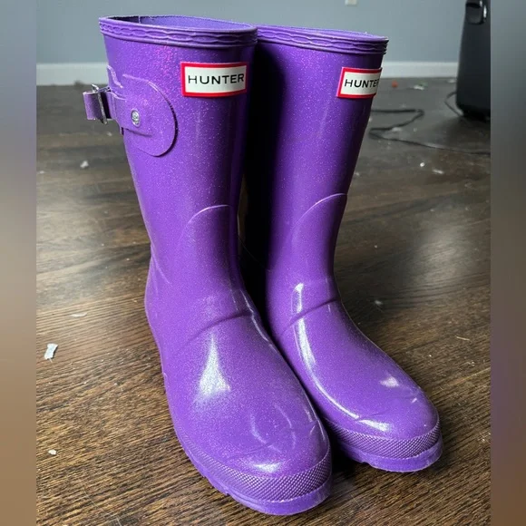Hunter Rain Boots Womens Hunter Wellies Purple Hunter Shoes Hunter